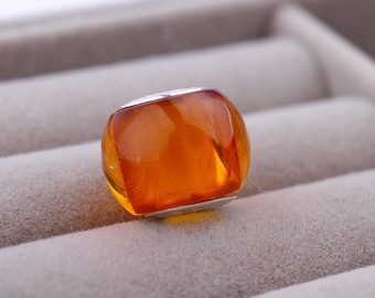 Royal Amber Charm by Chronicles, Unique natural caramel shade amber charm with organic inclusions, Unique gift for her