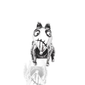 Frankenweenie dog - Sterling Silver Charm by Chronicles, Unique Hand Made Charm for Bracelets and Bangles, Unique Gift for Her