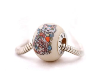 Exclusive charm “La Calavera Cat”, Eco-friendly Alternative Material, Chronicles Charm, Unique Gift for Her