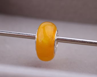 Caramel Royal Amber Charm by Chronicles, Unique natural caramel shade amber charm with organic inclusions, Unique gift for her