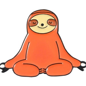 Yoga Sloth pin badge image 2