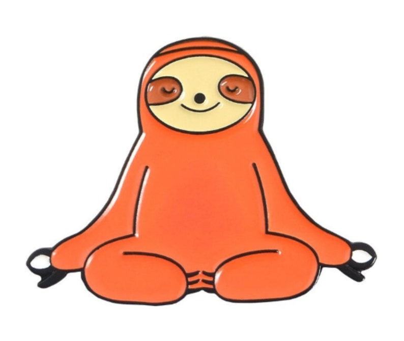 Yoga Sloth pin badge image 2