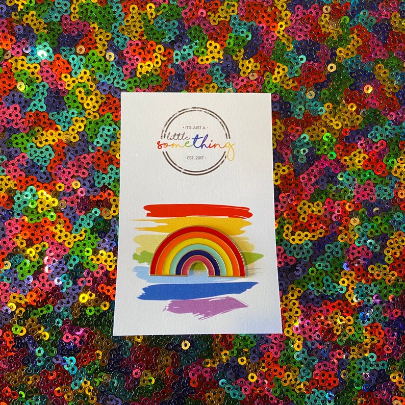 Rainbow pin badge image 1