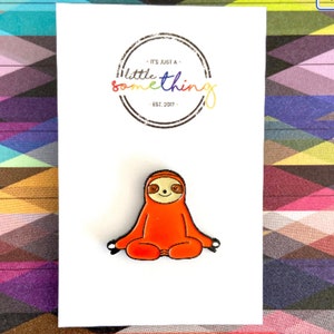 Yoga Sloth pin badge image 1