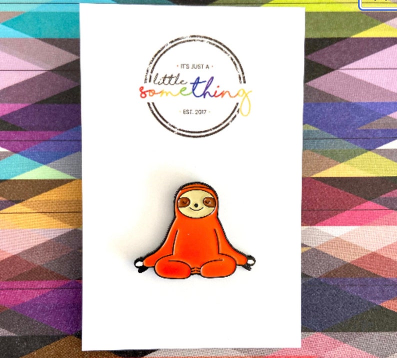 Yoga Sloth pin badge image 1