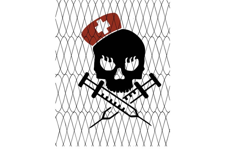 Nurse Skull with syringes png svg sublimation cricut cameo