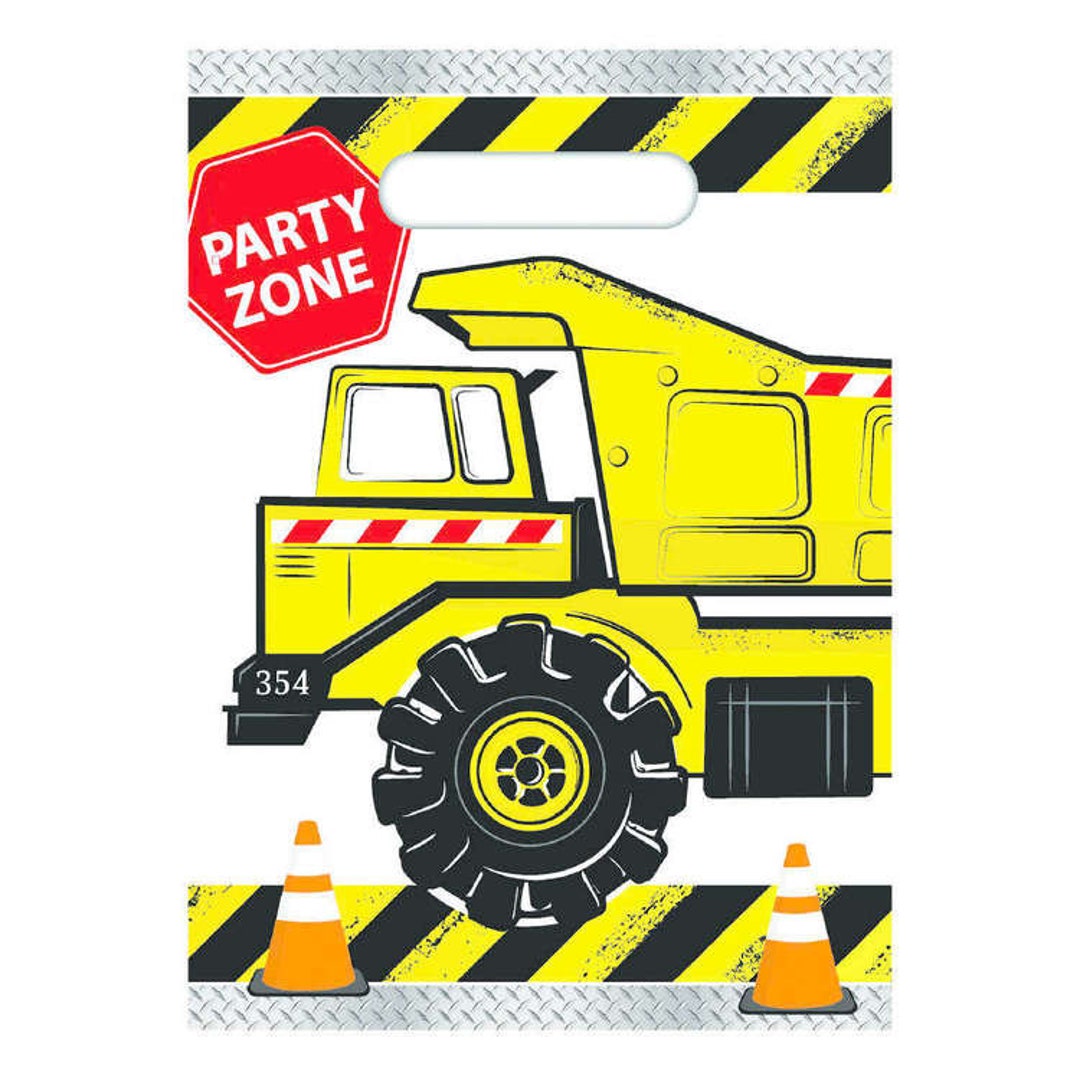 Construction Loot Bag 8 Pack Party Favours Lolly Bags Kids Party Bags