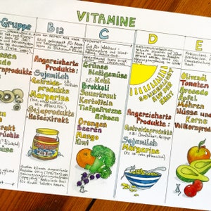 Vitamins and Minerals Poster written in German image 5