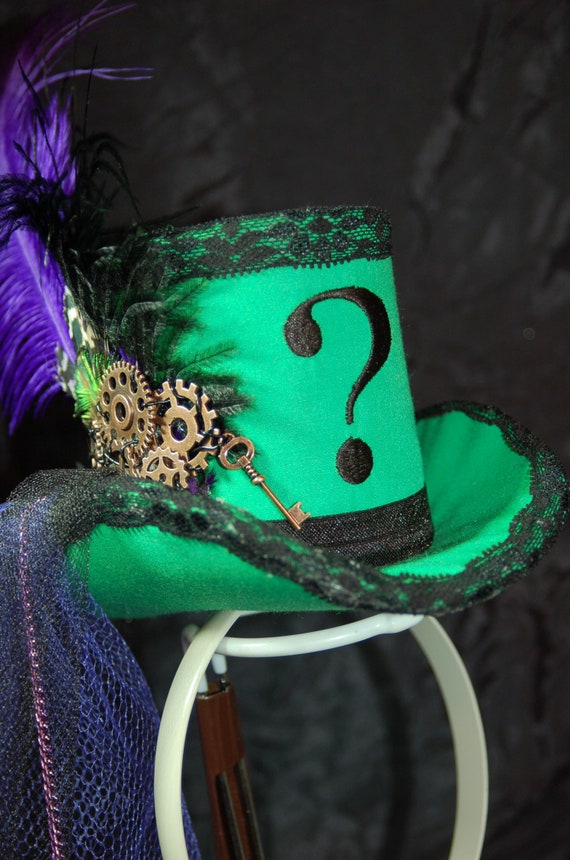 Steampunk Riddler Mini Top Hat - Etsy 