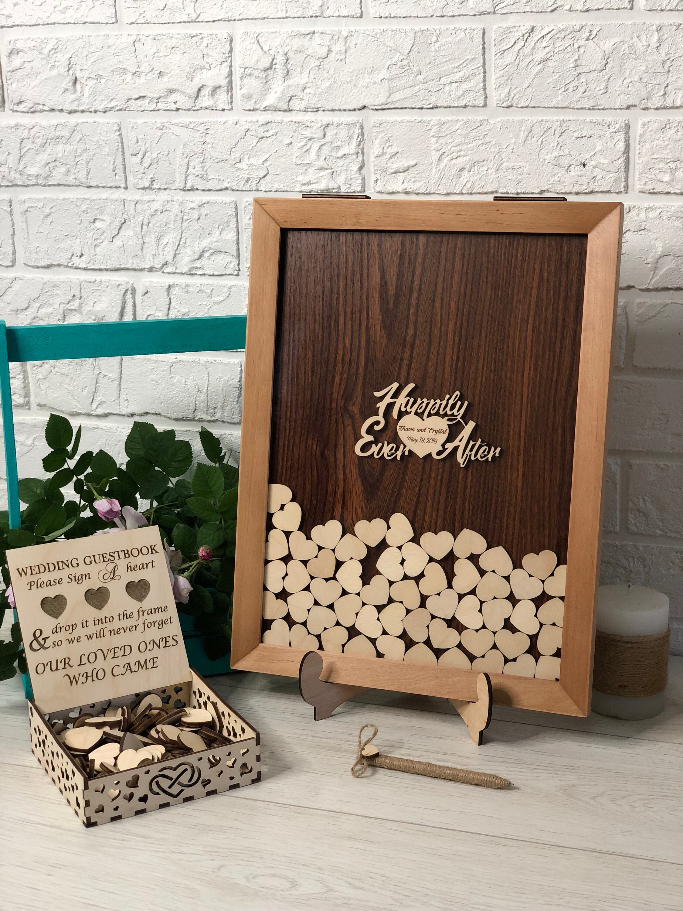 Wedding Guest Book Alternative Drop Box Wedding Box Wishes Etsy