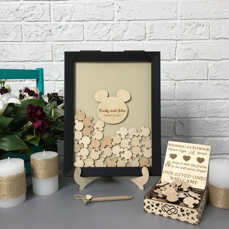 Guestbook Drop top box Drop Box guest book Wedding guest book Guest book idea Mickey Alternative drop box Mickey Mouse wedding