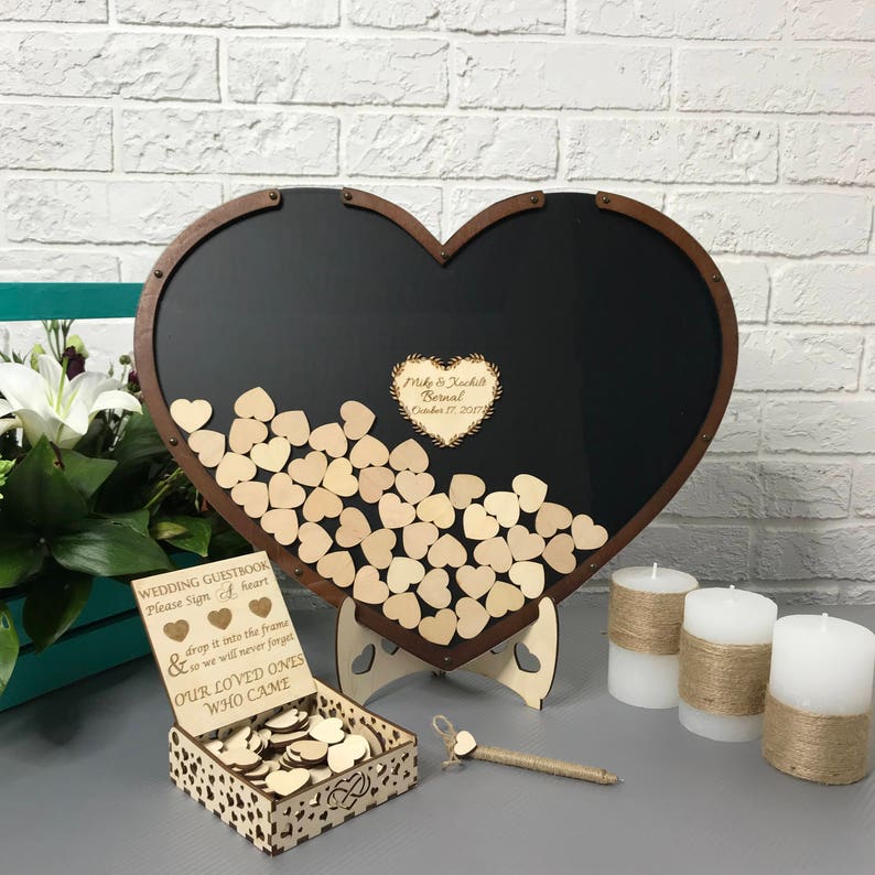 Heart Wedding Guest Book Alternative / Guest Book Drop Box / Etsy