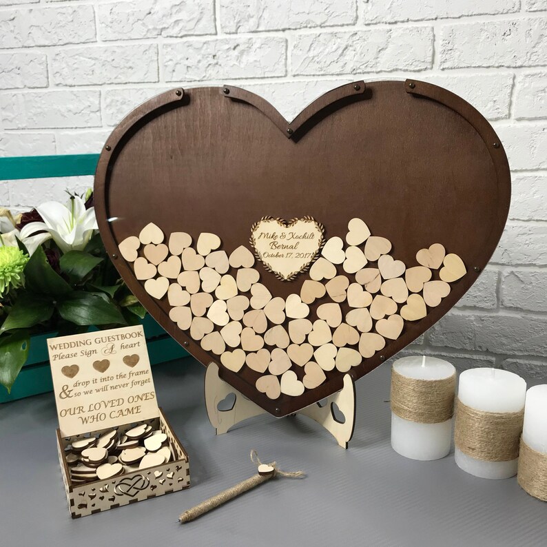 Heart guestbook for wedding Etsy