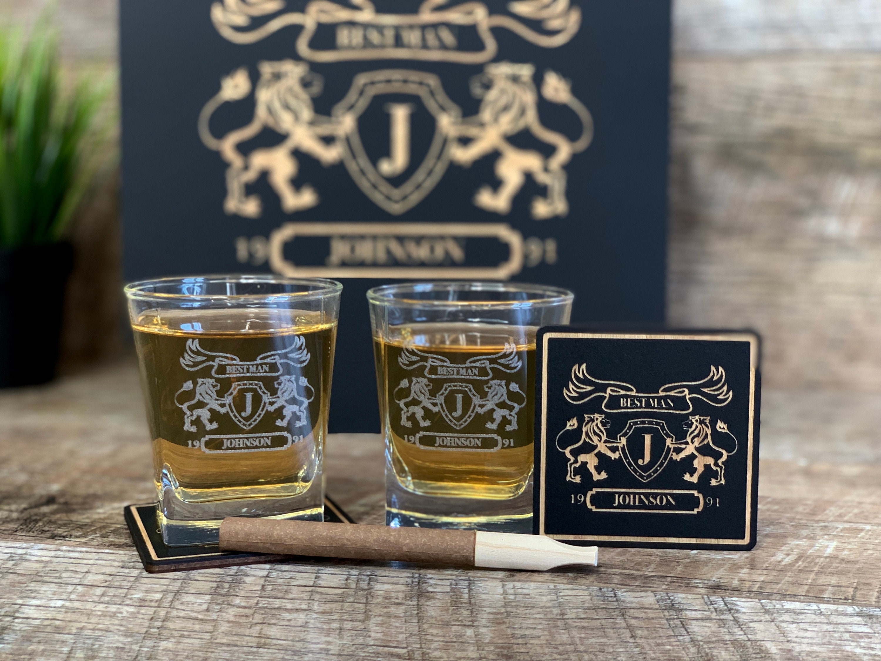 etsy whiskey glass personalized