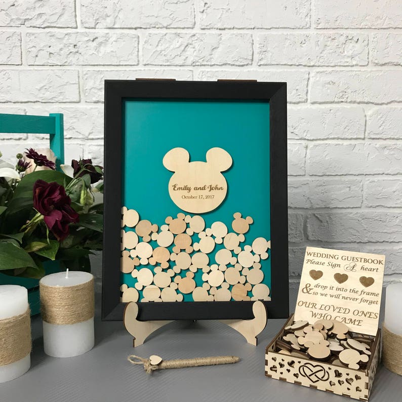 Guestbook Drop top box Drop Box guest book Wedding guest book Guest book idea Mickey Alternative drop box Mickey Mouse wedding