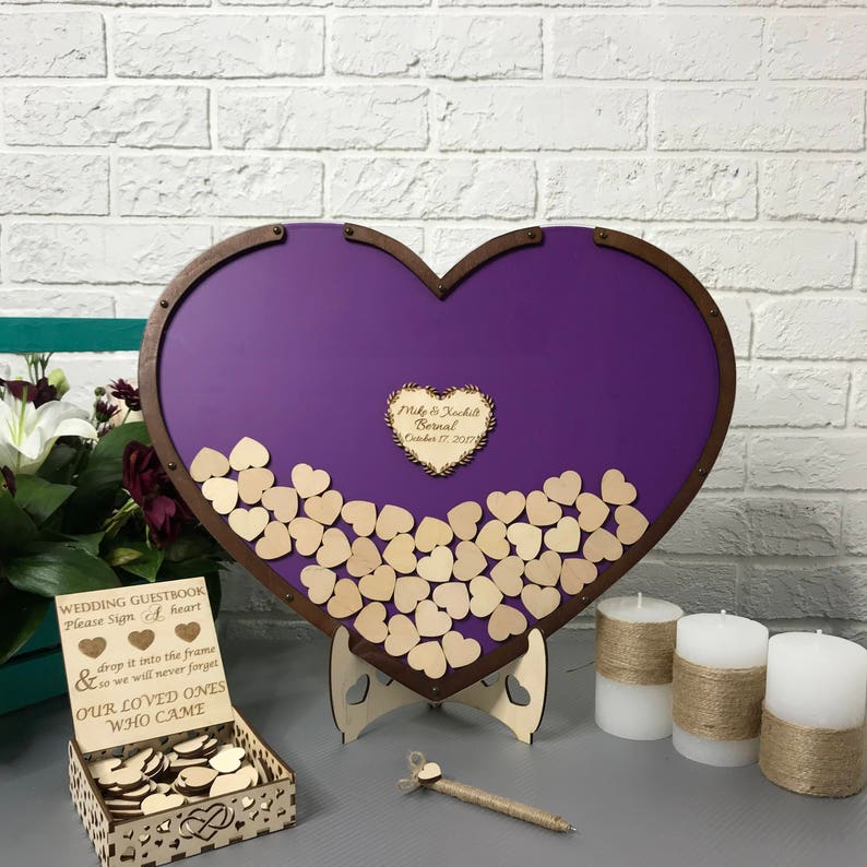 Heart Wedding Guest Book Alternative / Guest Book Drop Box / Etsy