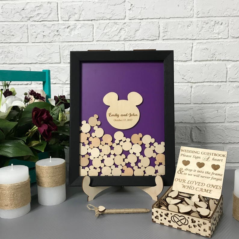 Guestbook Drop top box Drop Box guest book Wedding guest book Guest book idea Mickey Alternative drop box Mickey Mouse wedding