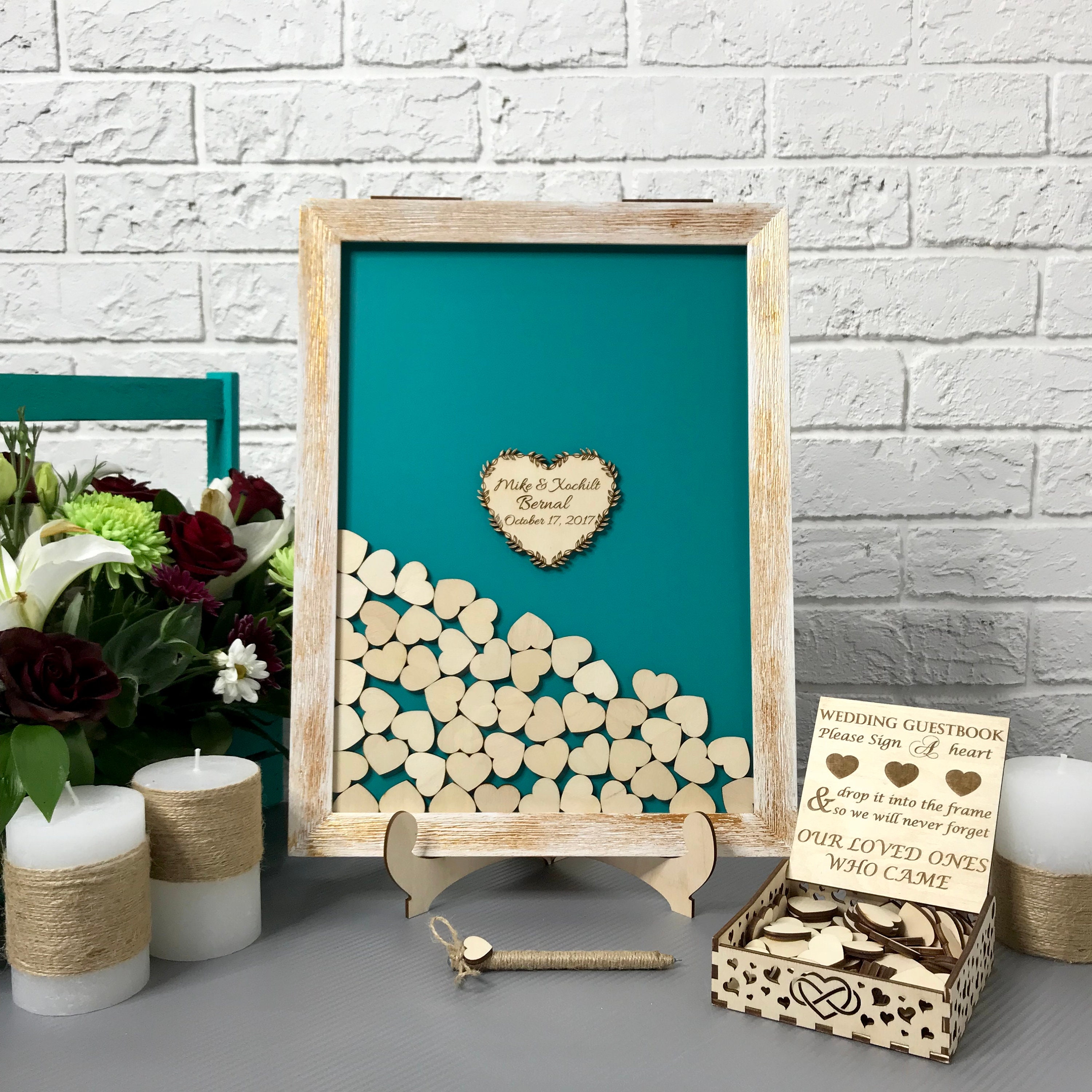 Alternative guest book rustic wedding guest book purple Etsy