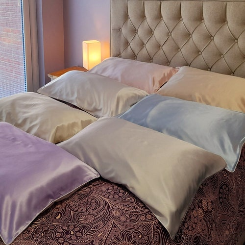 100 Pure Mulberry Silk Pillow Case With Cotton Underside 19 Etsy