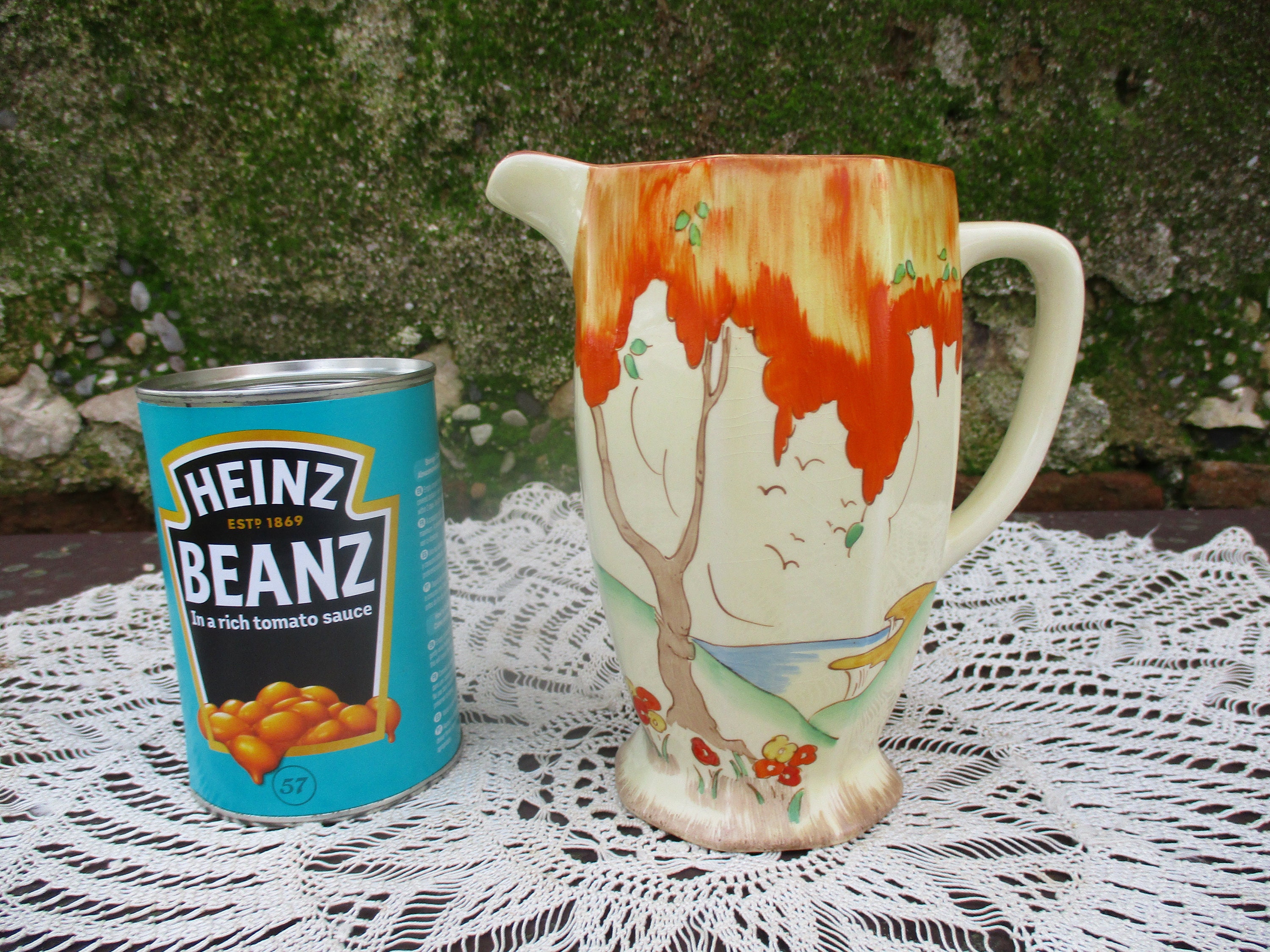 CLARICE CLIFF Taormina Jug.  Art Deco, Ceramic, Hand Painted .  UK Buyers:  Please Read Description.  I will pay tax etc