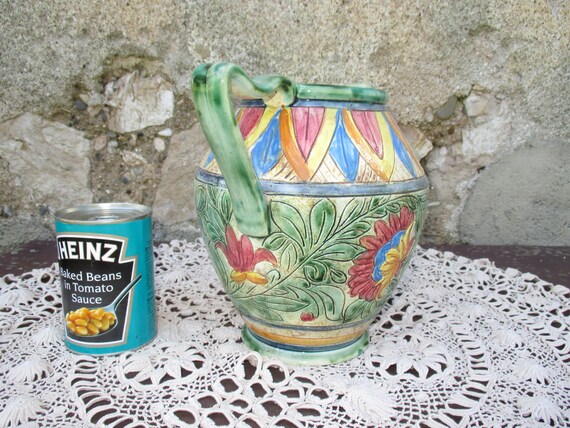 Antique Rare Large Beswick Pottery Jug Sgrafitto Pre Art Deco Etsy