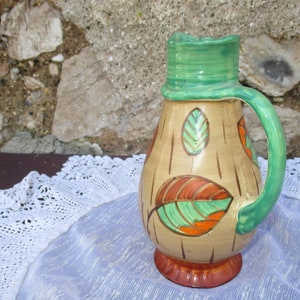 Myott Rag Top Jug/Pitcher.  Art Deco Myott, English 1930s.  Vintage Myott Jug.  Ceramic Hand Painted.  Vintage Art Deco Myott Rag Top Jug.