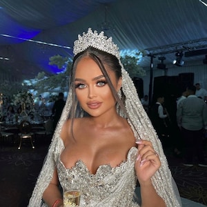 Silver Tiara, Rhinestone Tiara, Wedding Crown, Tiara Headband, Quinceanera Tiara, Crystal Tiara for Brides, Bridal Tiara Set, Princess Tiara