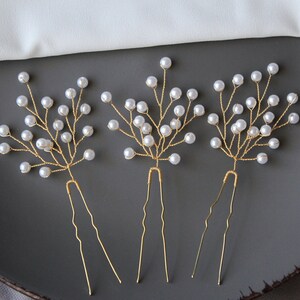 Horquillas de novia con perlas, juego de horquillas doradas, pinzas de perla, pinzas plateadas para bodas, pinzas doradas para bodas, tocado para damas de honor