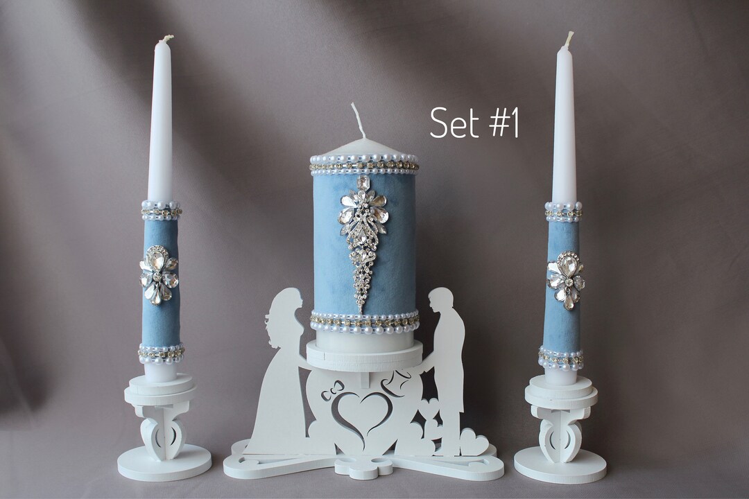 Modern & Festive Blue Formal Candles Set of 6 main image 1