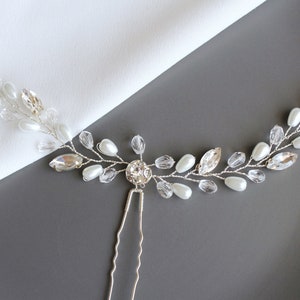 Crystal Bridal Hair Pins, Silver Pearl Hair Clips, Wedding Gold Hair Clips, Silver Wedding Hair Pins, Rose Gold Bridesmaids Hair Piece