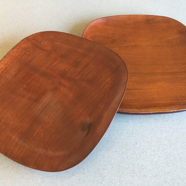 Wooden Square Plates Etsy