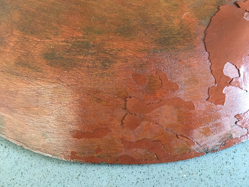 Medium Round Batea-Style Wood Dough Bowl with Bright Flowers.