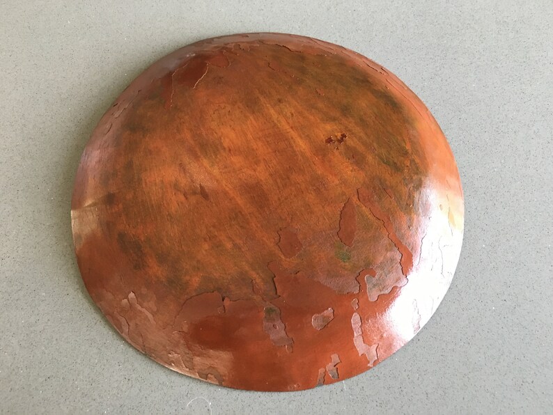 Medium Round Batea-Style Wood Dough Bowl with Bright Flowers.