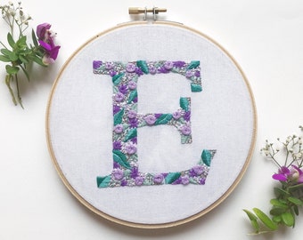 Monogram Embroidery, Personalised Gift, Embroidery Hoop Art, Nursery Wall Hanging, Baby Shower Gift, Custom Embroidery | MADE TO ORDER
