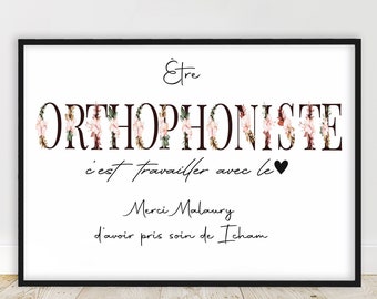 Personalisiertes Geschenk für Logopäden - Französisches Poster - Geschenkidee für Arzt oder andere - A3 oder A4 - Einzigartiges Dankeschön-Geschenk