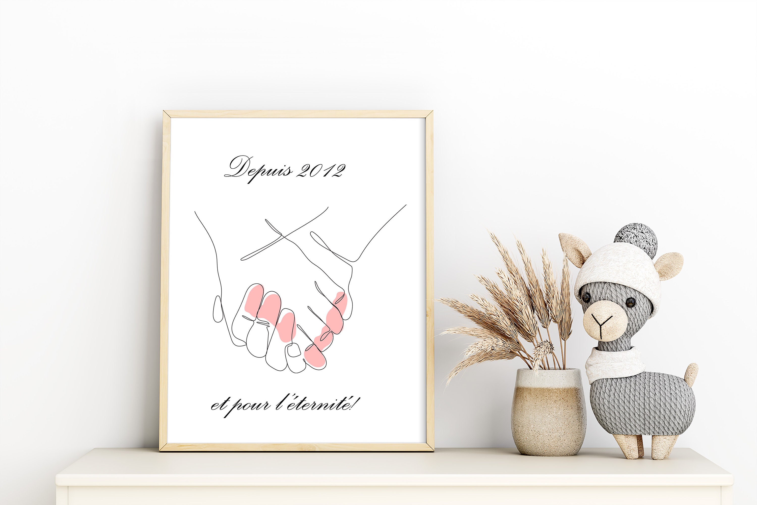 Affiche Couple Personnalisable, Affiche Date Importante, Idée Cadeau Saint Valentin, Anniversaire, N