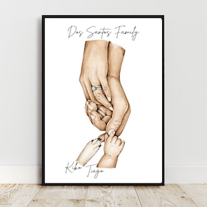 Regalo di NASCITA personalizzato, poster A6/A5/A4/A3, regalo per neonato, regalo per la festa del papà, festa della mamma