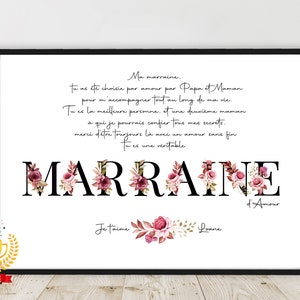 Personalized gift for godmother / Special Offer / Personalized text poster, thank you godmother poster, gift at a low price