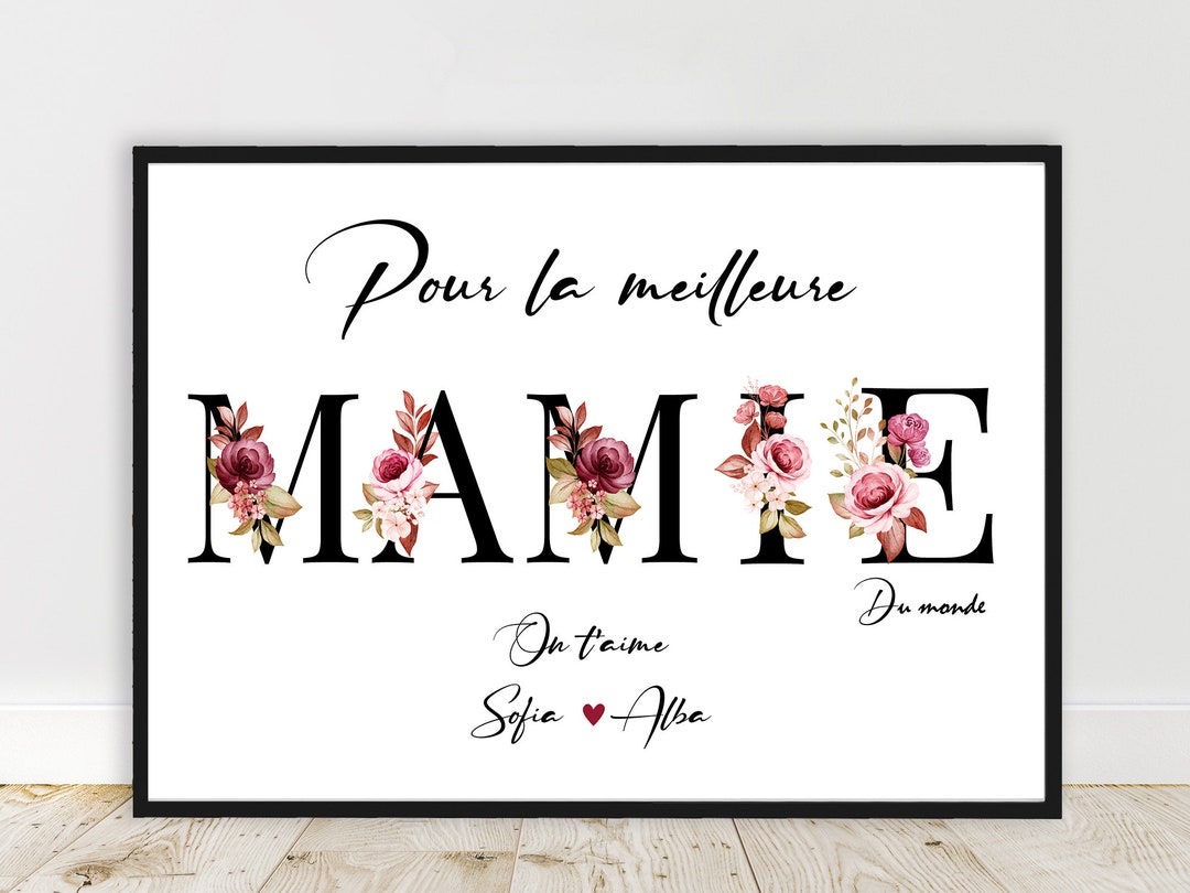 Cadeau personnalisé pour MAMIE /Offre Spéciale / Affiche texte personnalisé, affiche meilleure