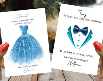 Carte demande témoin homme et ou femme, jolie annonce mariage, Couleur/texte personnalisables, mon garçon d'honneur, veux tu être mon témoin