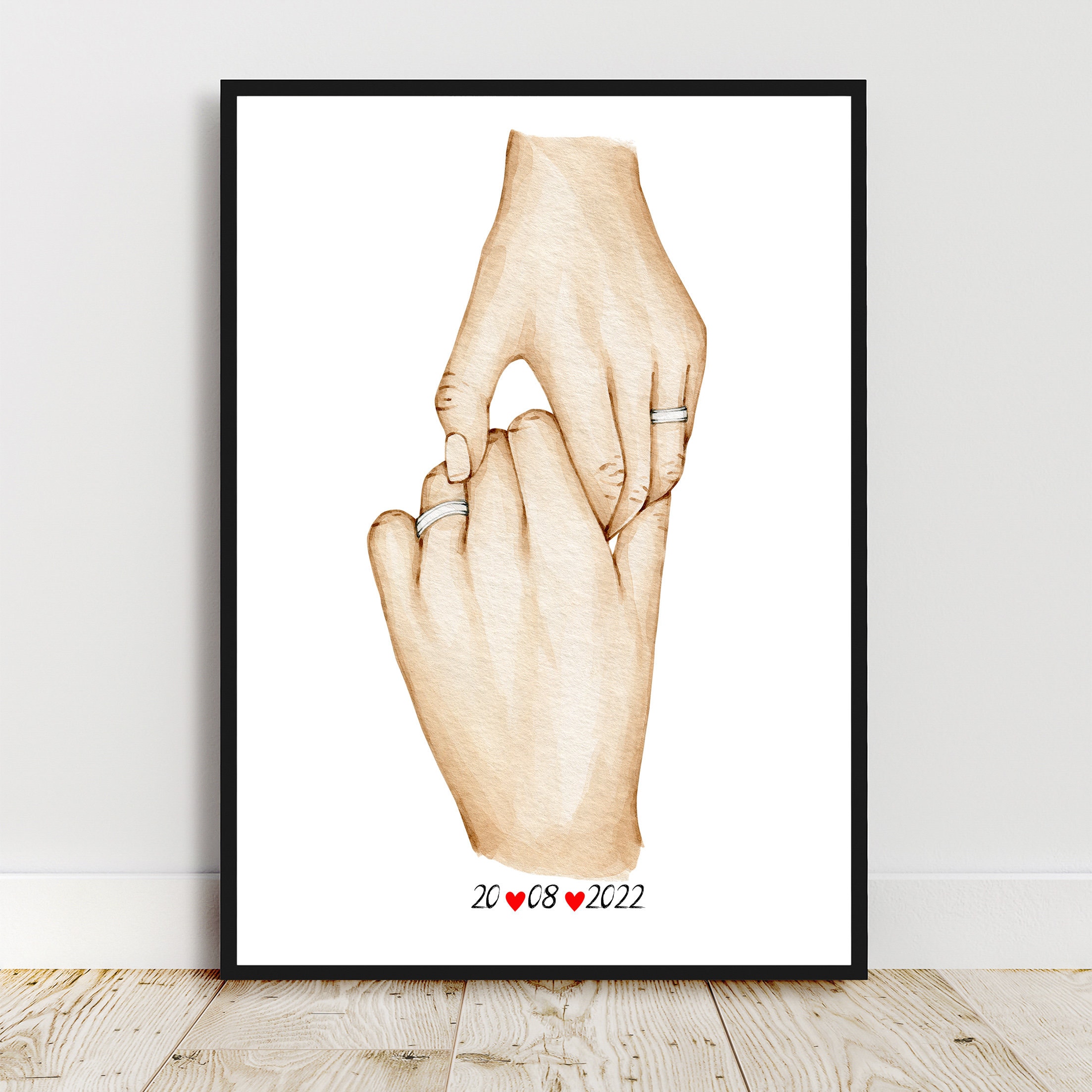 Portrait Personnalisé, Affiche Couple Mariage, Texte et Couleur Personnalisable, Cadeau Pour Couple,