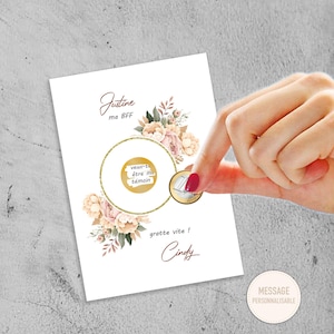 Demande témoin de mariage champêtre, carte à gratter témoin mariage, texte personnalisable, témoin homme, demande demoiselle d'honneur