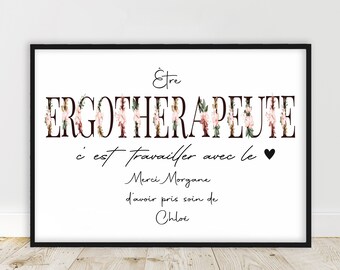 Cadeau pour ERGOTHERAPEUTE /Offre Spéciale /Affiche texte personnalisé, cadeau pour nounou, cadeau pour ORTHOPHONISTE, destinataire au choix