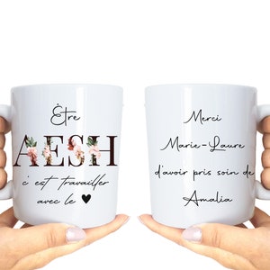 Mug personnalisable - Merci - Collection arc-en-ciel - cadeau maitresse,  Atsem, Nounou