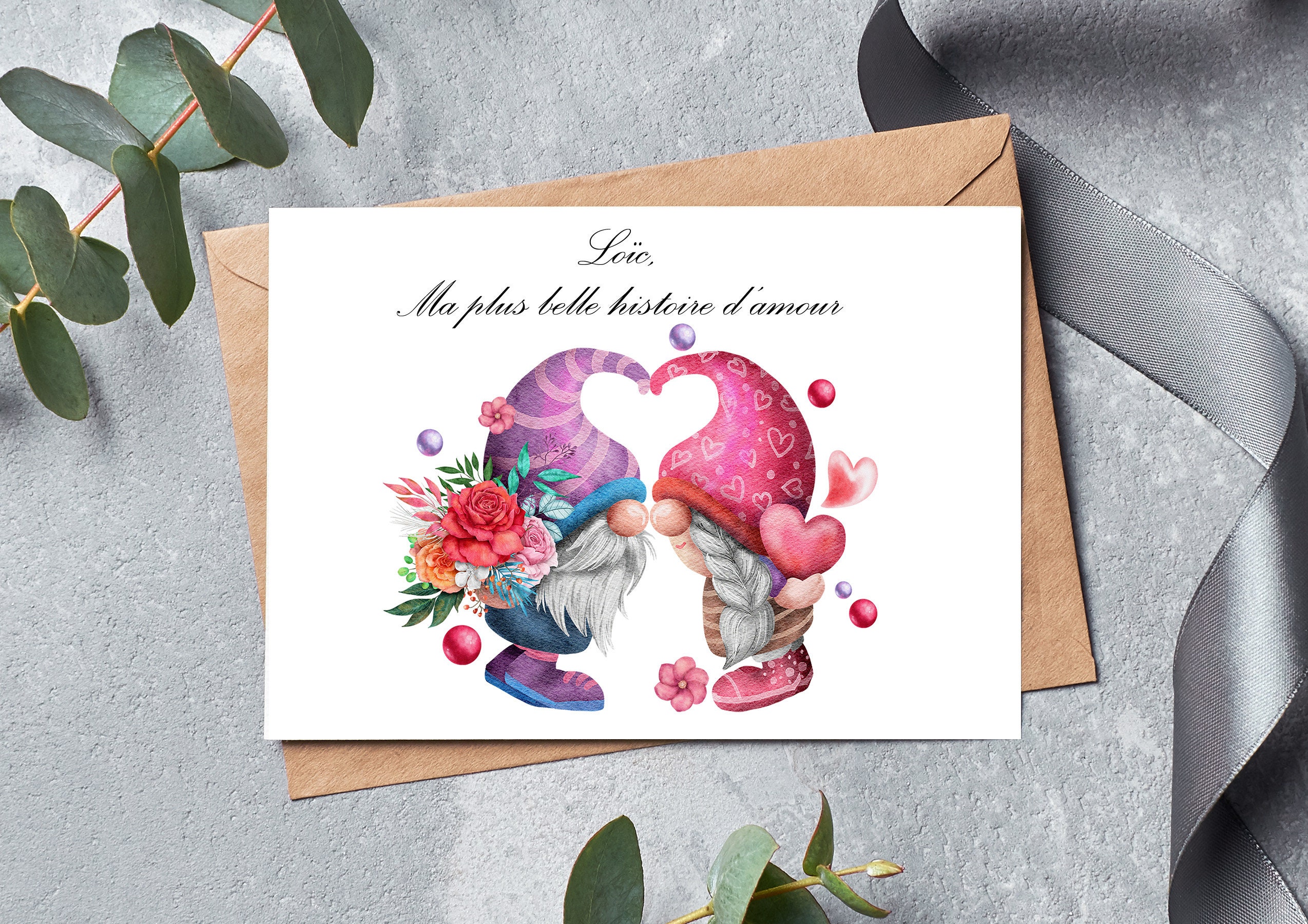 Carte Couple Texte Personnalisable, Carte Histoire d'amour, Idée Cadeau Saint Valentin, Anniversaire
