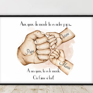 Gift for DAD, A6 to A3 Personalized Portrait Poster, Birthday Gift, Father's Day Gift, Customizable Color and Text