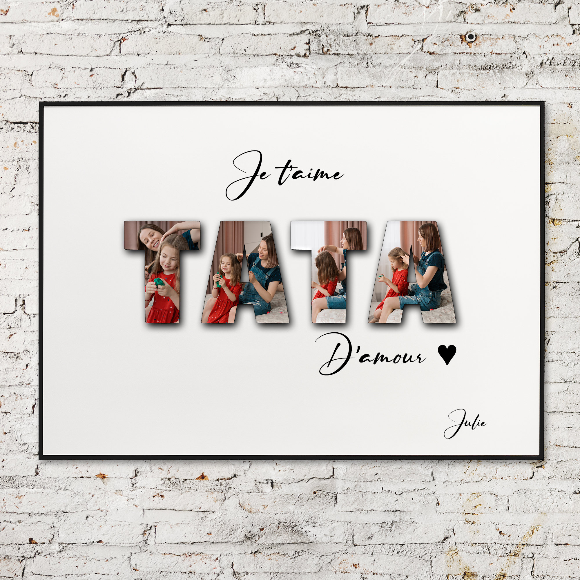 Cadeau Pour Tata, Cadeau Marraine/Promo/ Affiche Photo Mot Personnalisé, Bon Anniversaire Mamie, Tex