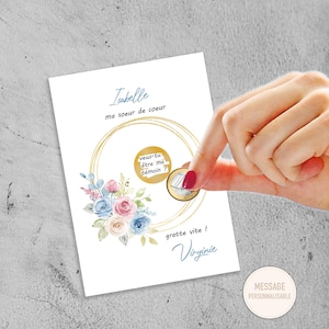 Demande témoin de mariage romantique, carte à gratter mariage boho, texte personnalisable, témoin homme, demande demoiselle d'honneur