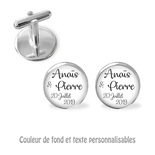 LT Easiyl Boutons De Manchette Coquillage De Mer Pour Homme - 1 Paire Ronde Perle Ou Bleue, Idéal Mariage, Anniversaire, Cadeau Élégant
