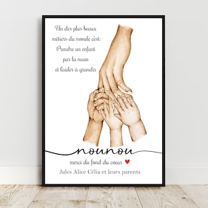 A6 / A4 / A3 poster for Nanny, Teacher, Aesh, Atsem, customizable number of children, end of school year gift